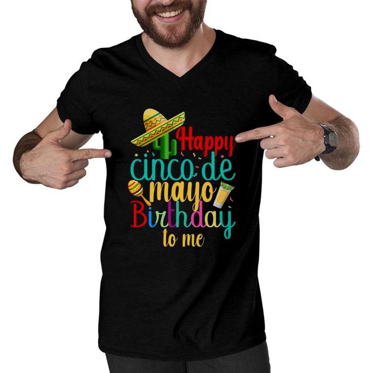 Happy Cinco De Mayo Yellow Birthday To Me Men V-Neck Tshirt