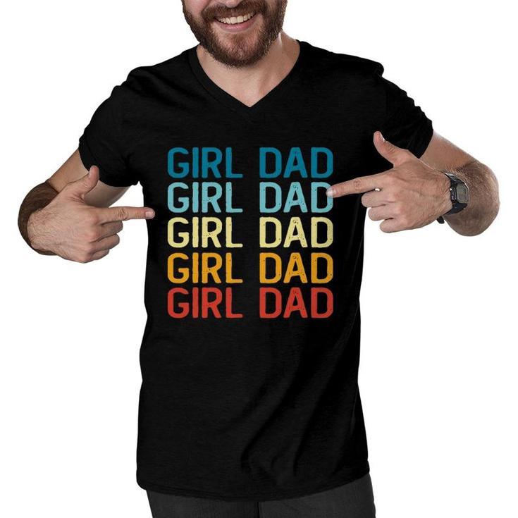 Hashtag Girl Dad Father's Day Gift From Wife Or Daughters Men V-Neck Tshirt