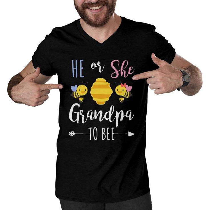 He Or She Grandpa To Bee Expecting Granddad Men V-Neck Tshirt