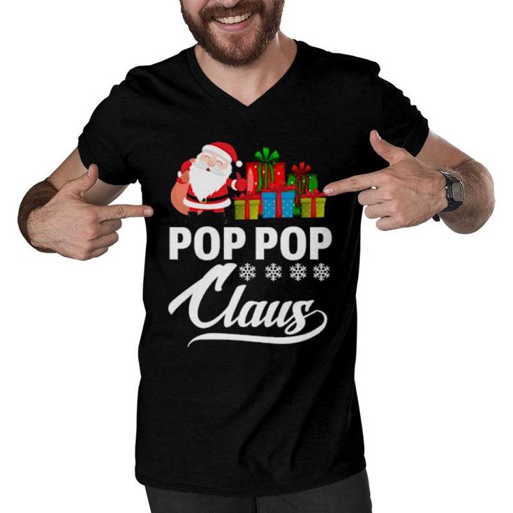 Holiday 365 The Christmas Pop Pop Claus Grandpa  Men V-Neck Tshirt