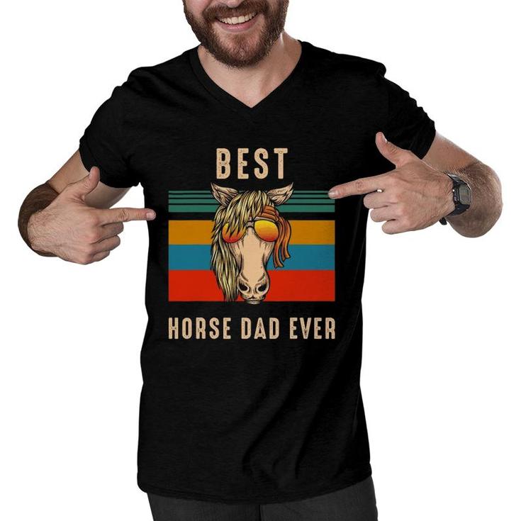 Horse Owner Gift Man Funny - Best Horse Dad Ever Men V-Neck Tshirt