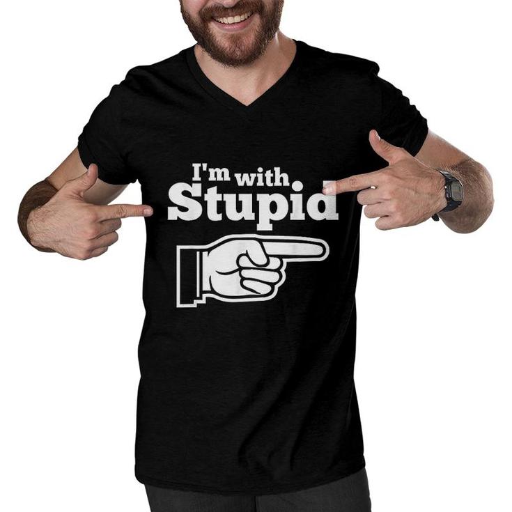 I Am With Stupid Shirt Men Kids And Women Men V-Neck Tshirt