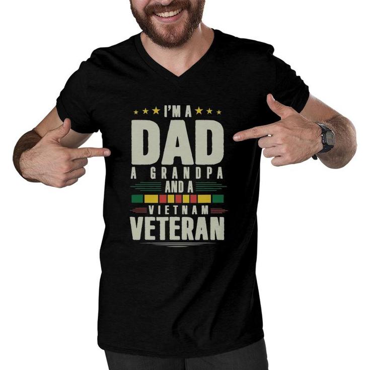 I'm A Dad A Grandpa And A Vietnam Veteran Men V-Neck Tshirt