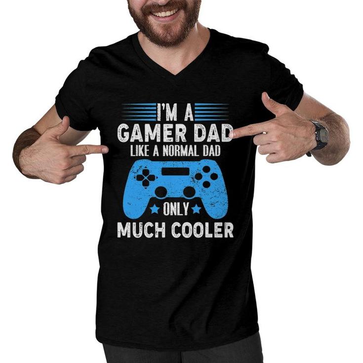 I'm A Gaming Dad Video Gamer Geeks Daddy Gamer Dad Gaming Men V-Neck Tshirt
