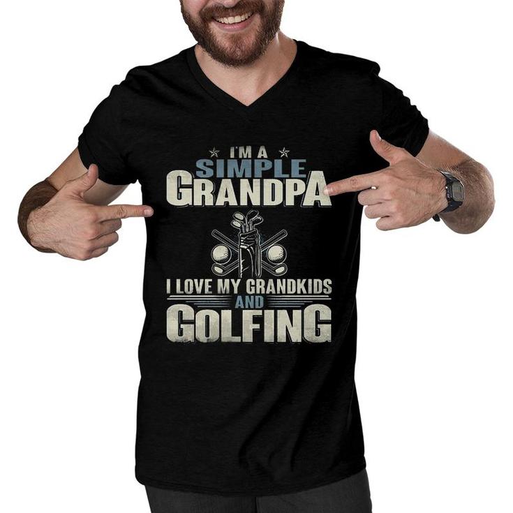 Im A Simple Grandpa Golf Men V-Neck Tshirt
