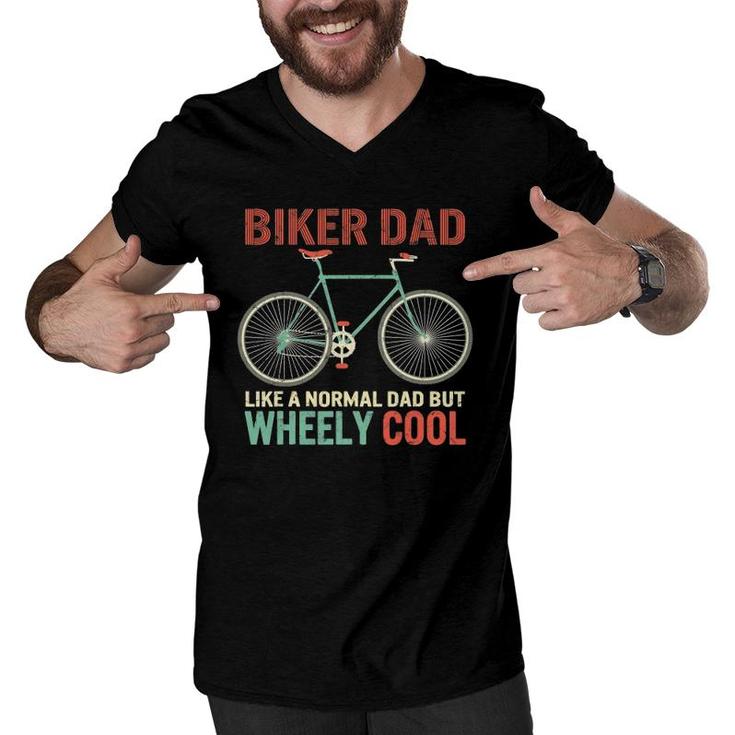 I'm Biker Dad Father's Day Wheely Cooler Bicycle Bike Cycling Men V-Neck Tshirt