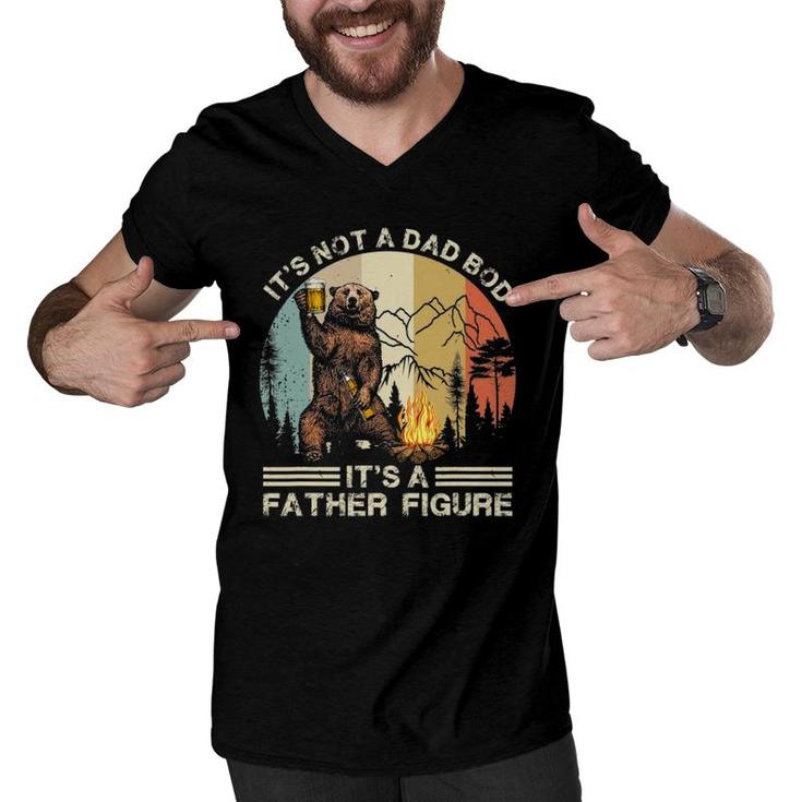 It's Not A Dad Bod It's Father Figure Funny Bear Beer Retro Men V-Neck Tshirt