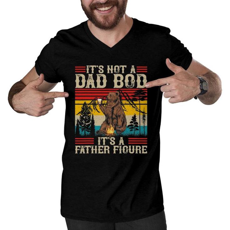 It's Not A Dad Bod It's Father Figure Retro Bear Beer Lover Men V-Neck Tshirt