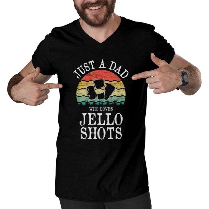 Just A Dad Who Loves Jello Shots Men V-Neck Tshirt