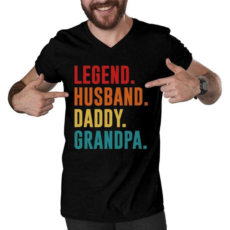 Legend Husband Daddy Grandpa Best Father's Day Surprise Dad Men V-Neck Tshirt