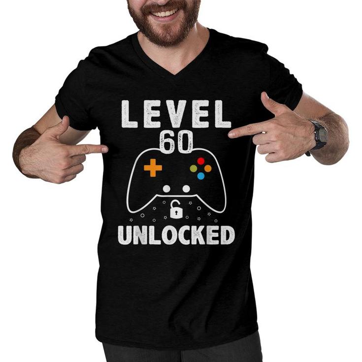 Level 60 Unlocked 60 Years Old Men Women 60Th Birthday  Men V-Neck Tshirt