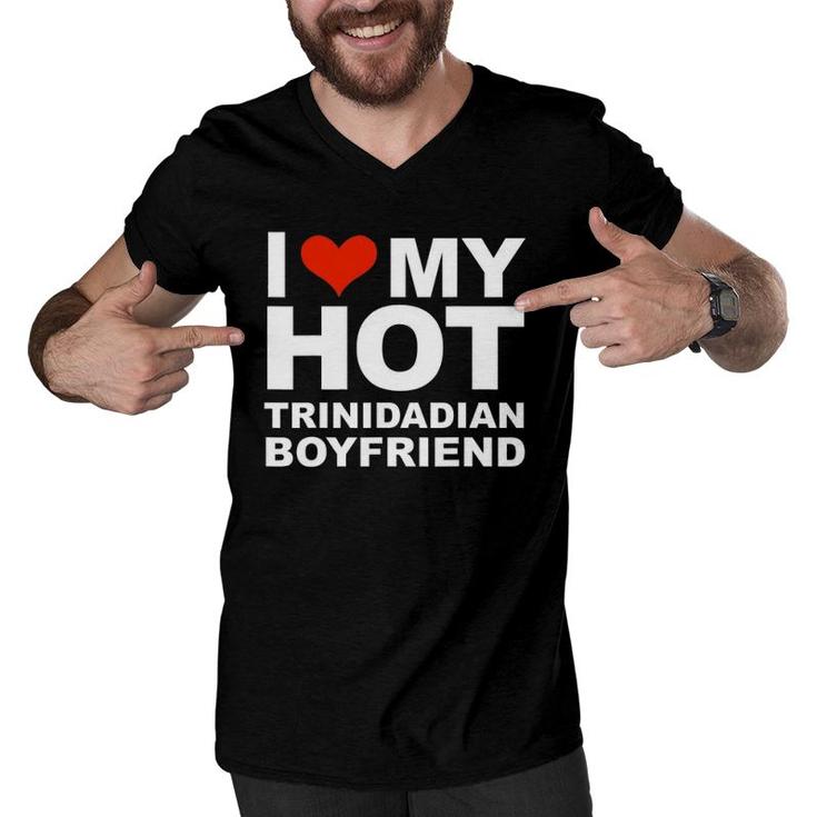 Love My Hot Trinidadian Boyfriend Valentine's Day Gift Men V-Neck Tshirt