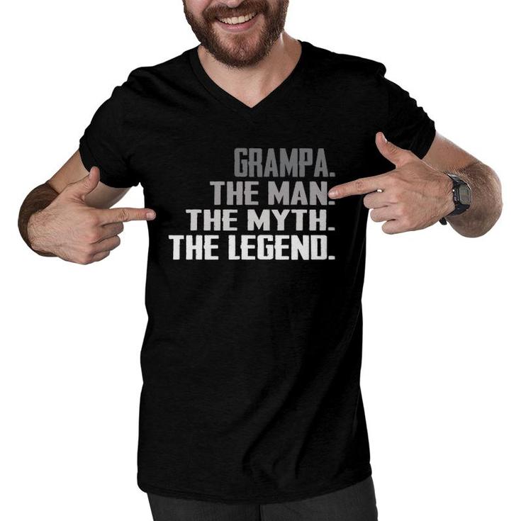 Men Grampa The Man The Myth The Legend  Father's Day Gift Men V-Neck Tshirt