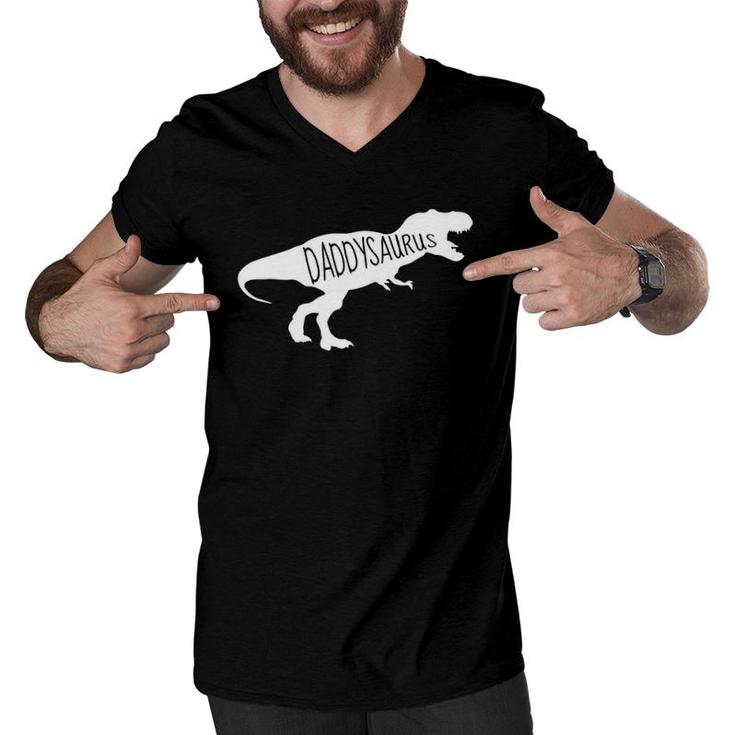 Mens Baby Announcement For Dad - Daddysaurus Gift Men V-Neck Tshirt