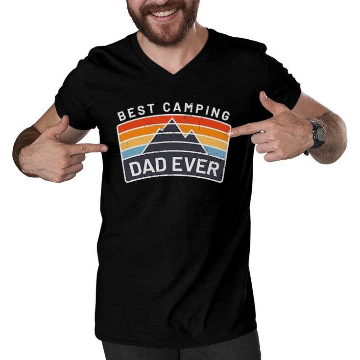 Mens Best Camping Dad Ever Fathers Who Camp Men V-Neck Tshirt