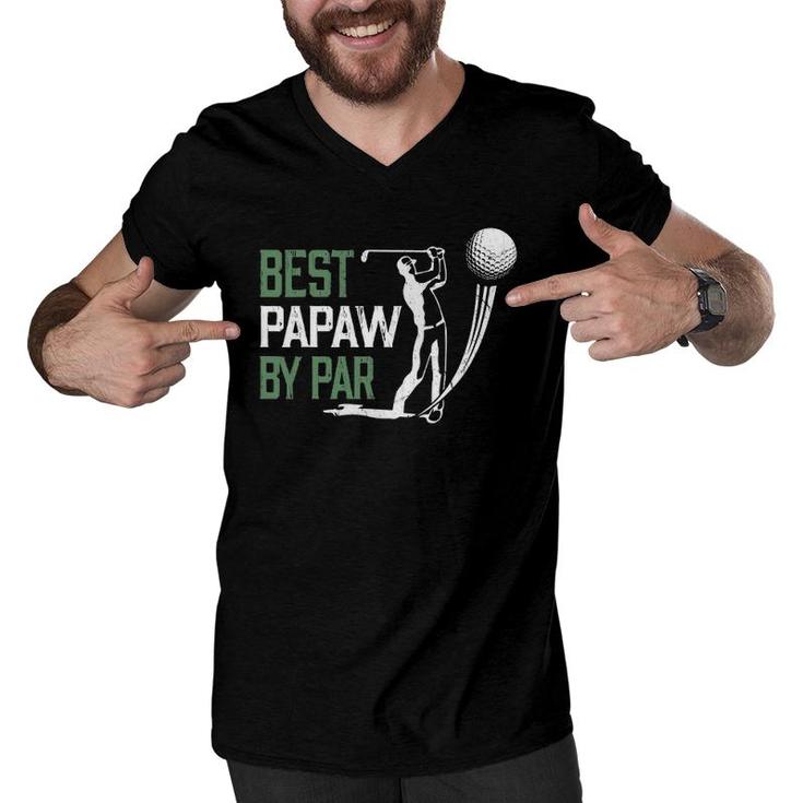 Mens Best Papaw By Par Father's Day Gifts Golf Lover Men V-Neck Tshirt