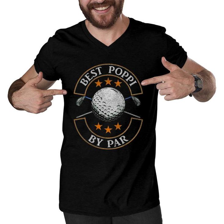 Mens Best Poppi By Par Golf Lover Sports Father's Day Gifts Men V-Neck Tshirt