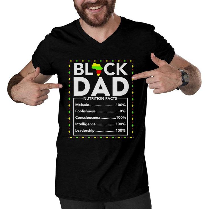 Mens Black Dad Nutrition Facts King Daddy Father Fun Men V-Neck Tshirt
