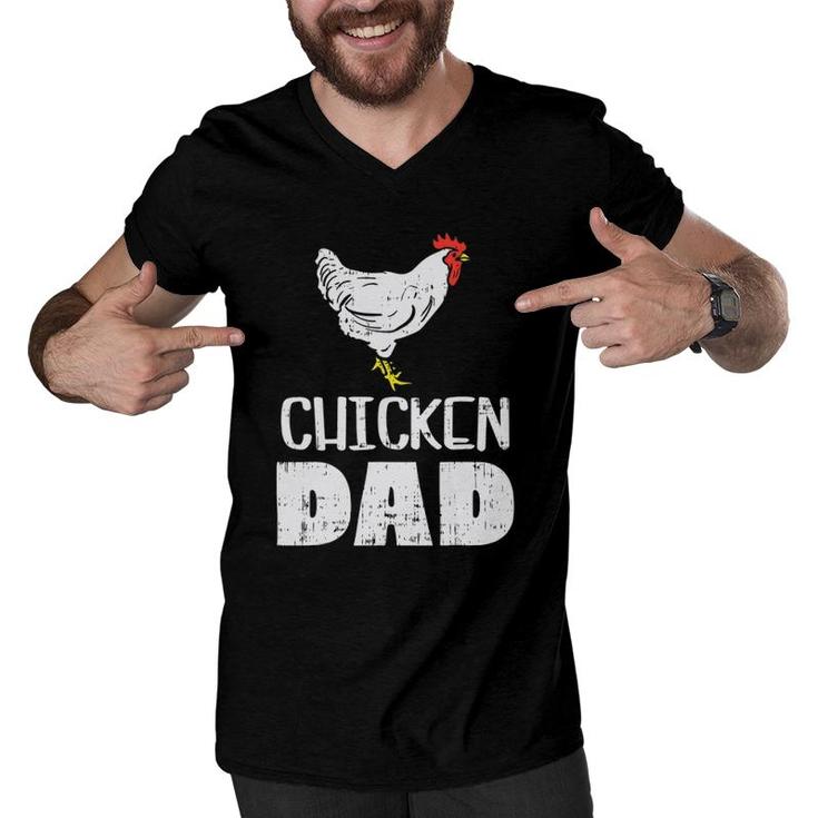 Mens Chicken Dad Farm Animal Farming Life Farmer Rancher Men Gift Men V-Neck Tshirt