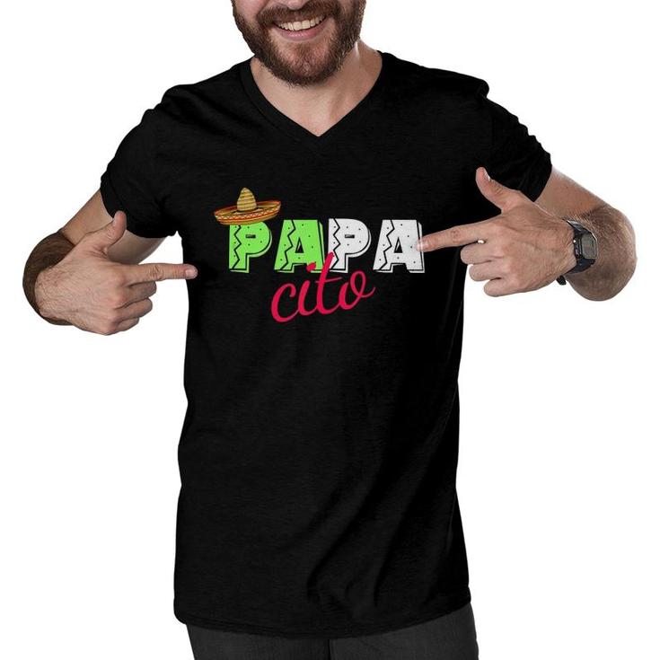 Mens Funny Father's Day Gift For Men - Papacito Nickname For Dad Men V-Neck Tshirt