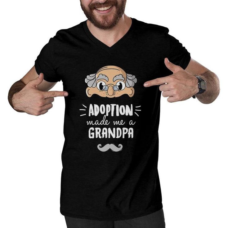 Mens Grandfather Adoption Adoption Made Me A Grandpa Men V-Neck Tshirt