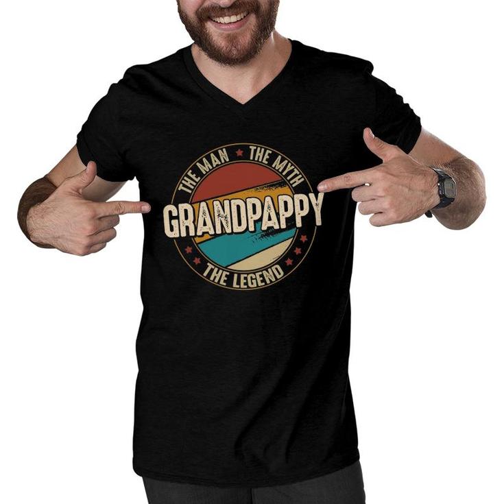 Mens Grandpappy S From Grandchildren Grandpappy Myth Legend Men V-Neck Tshirt