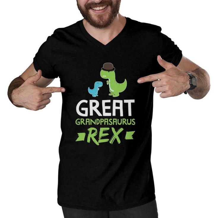Mens Great Grandpasaurus Rex Grandpa Saurus Dino Men V-Neck Tshirt