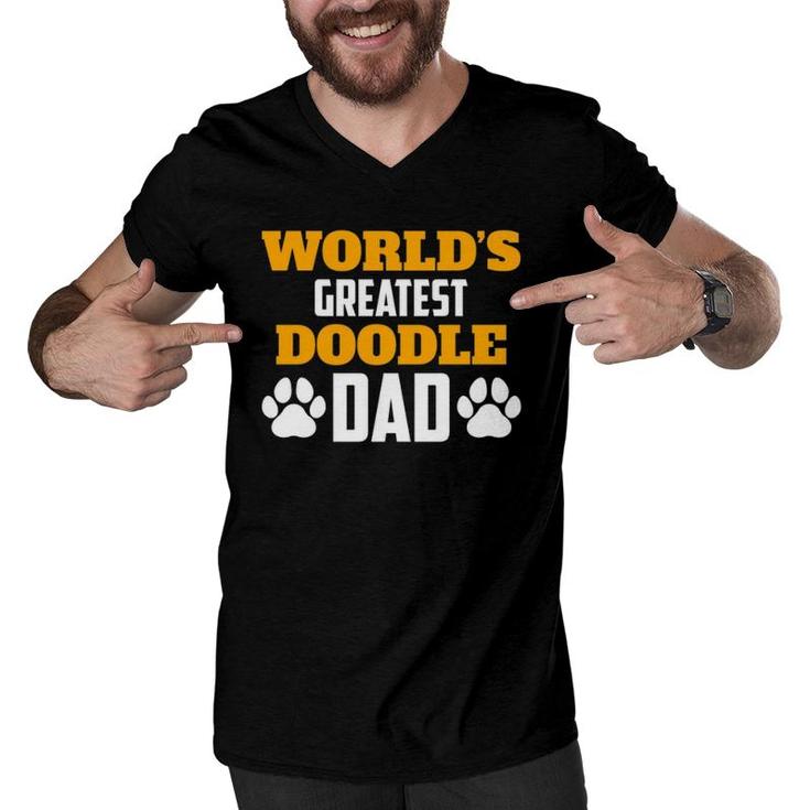 Mens Greatest Doodle Dad Ever Labradoodle Goldendoodle  Men V-Neck Tshirt