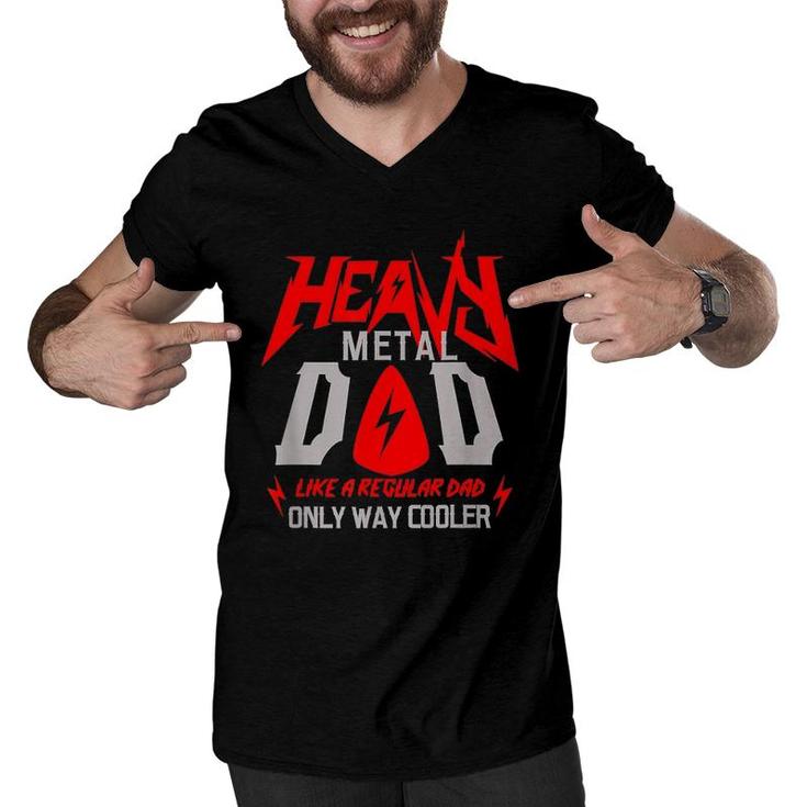 Mens Heavy Metal Dad Father Day Ideas Men V-Neck Tshirt