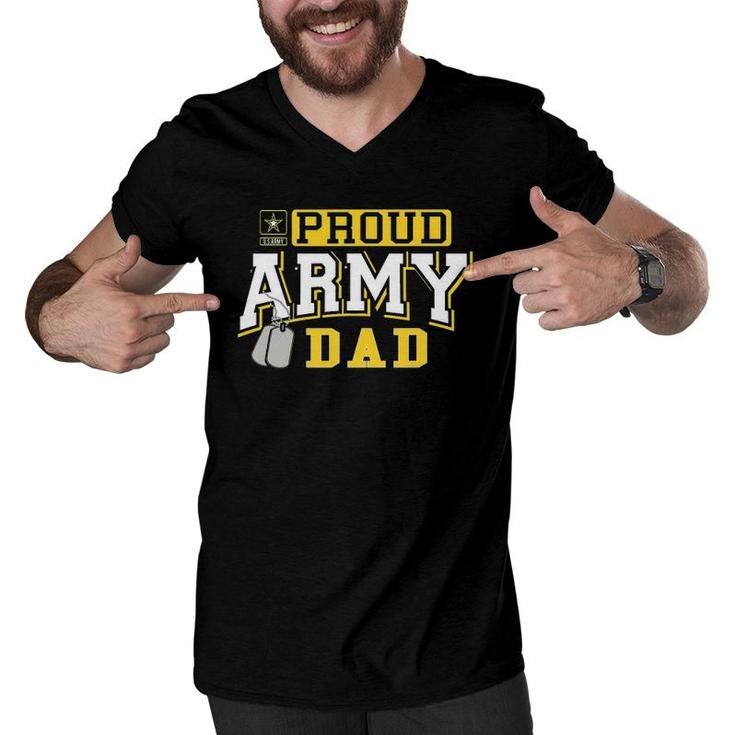 Mens Mens Proud Army Dad Military Pride Men V-Neck Tshirt