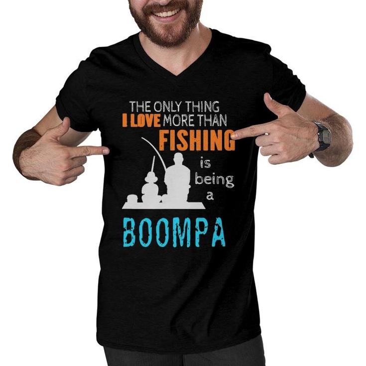 Mens More Than Love Fishing Boompa Special Grandpa Men V-Neck Tshirt