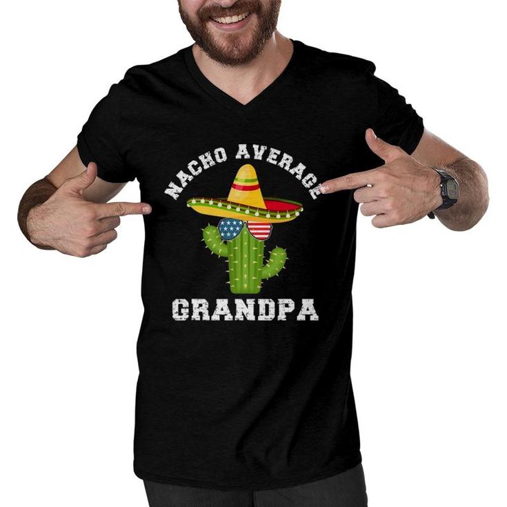 Mens Nacho Average Grandpa Funny Cinco De Mayo Grandpa Humor Men V-Neck Tshirt