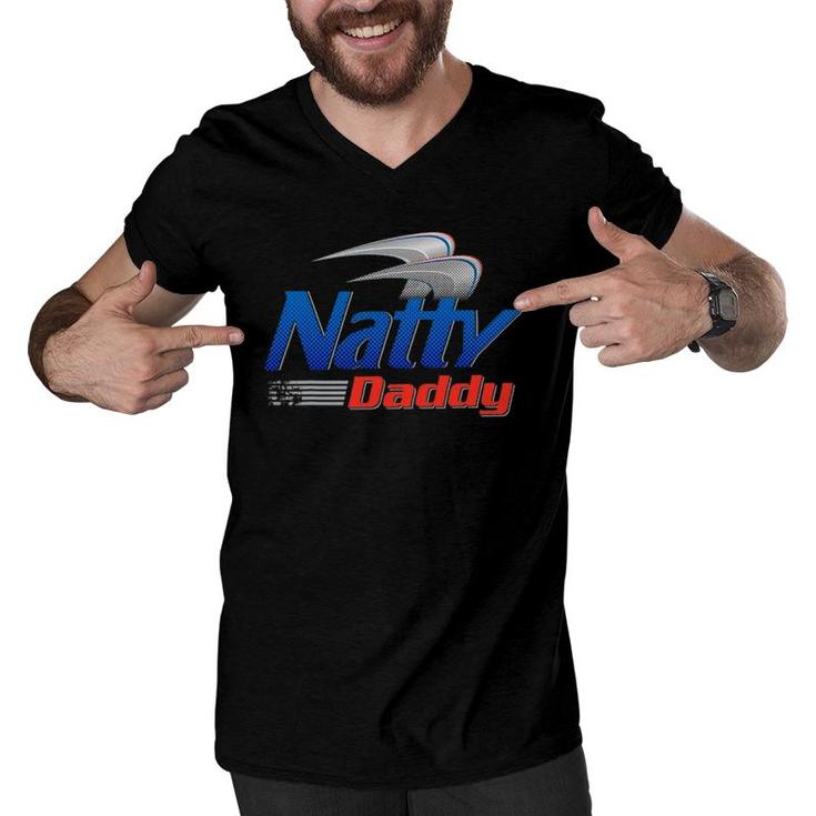 Mens Natty Daddy Dad Bod Light Humor Beer Lover Father's Day Men V-Neck Tshirt