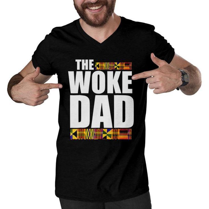 Mens Oheneba The Woke Dad Father's Day Black Pride Men V-Neck Tshirt