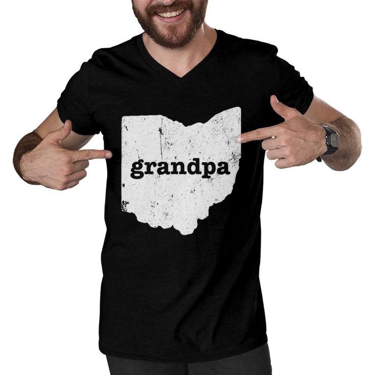 Mens Ohio Grandpa Grandfather Gifts State Grandpa Ohio Men V-Neck Tshirt