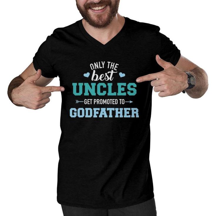 Mens Only Best Uncles Get Promoted To Godfather Men V-Neck Tshirt