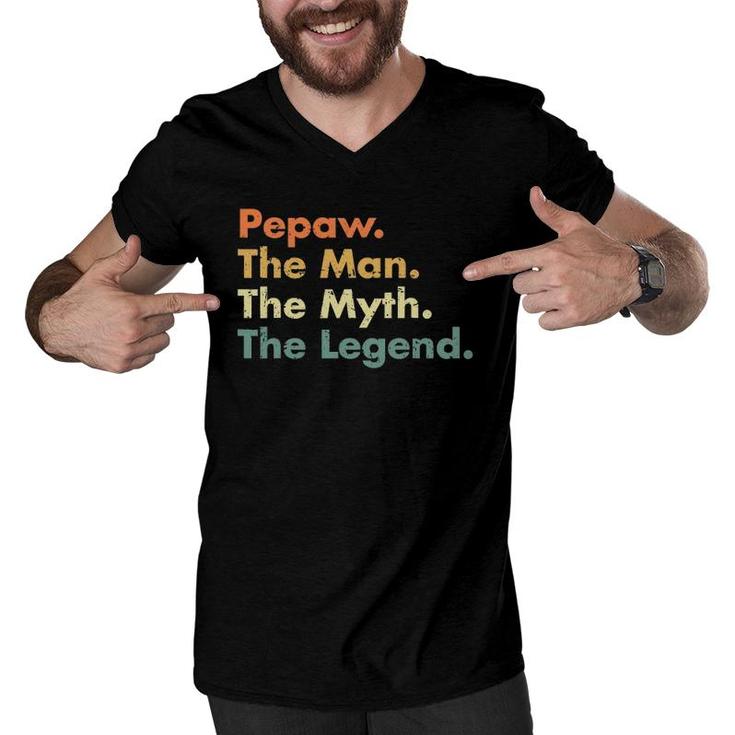 Mens Pepaw Man Myth Legend Father Dad Uncle Gift Idea Tee Men V-Neck Tshirt