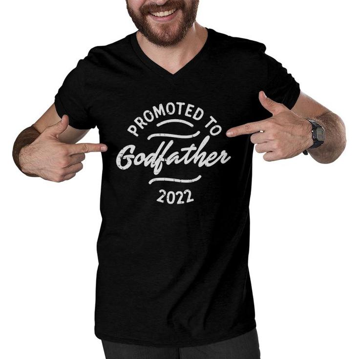 Mens Promoted To Godfather 2022 Pregnancy Announce Reveal Men Men V-Neck Tshirt
