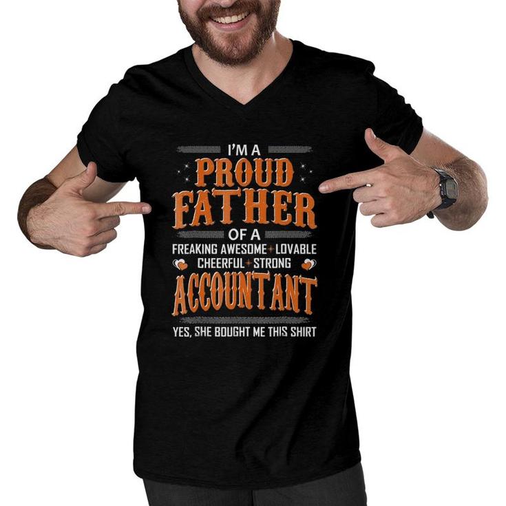 Mens Proud Father Of An Accountant Bought This  Men V-Neck Tshirt