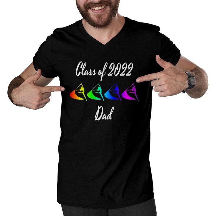 Mens Rainbow Color Guard Dad Flag Graphic Class Of 2022 Ver2 Men V-Neck Tshirt