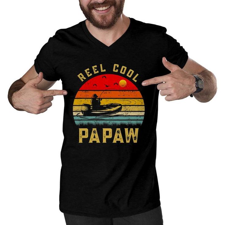 Mens Reel Cool Papaw Fishing Lover For Father's Day Mens Back Print T-shirt