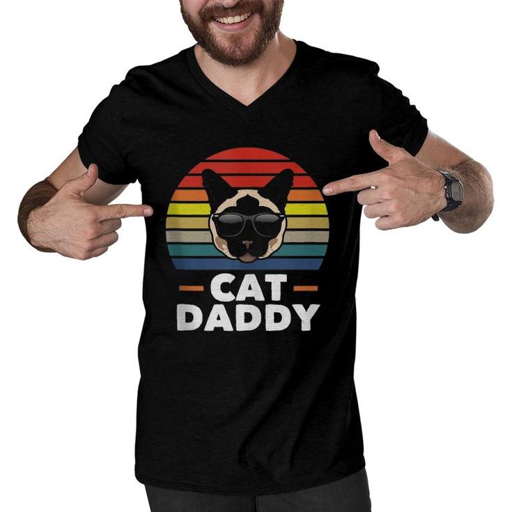 Mens Siamese Cat Daddy Funny Cat Dad Lover Men V-Neck Tshirt