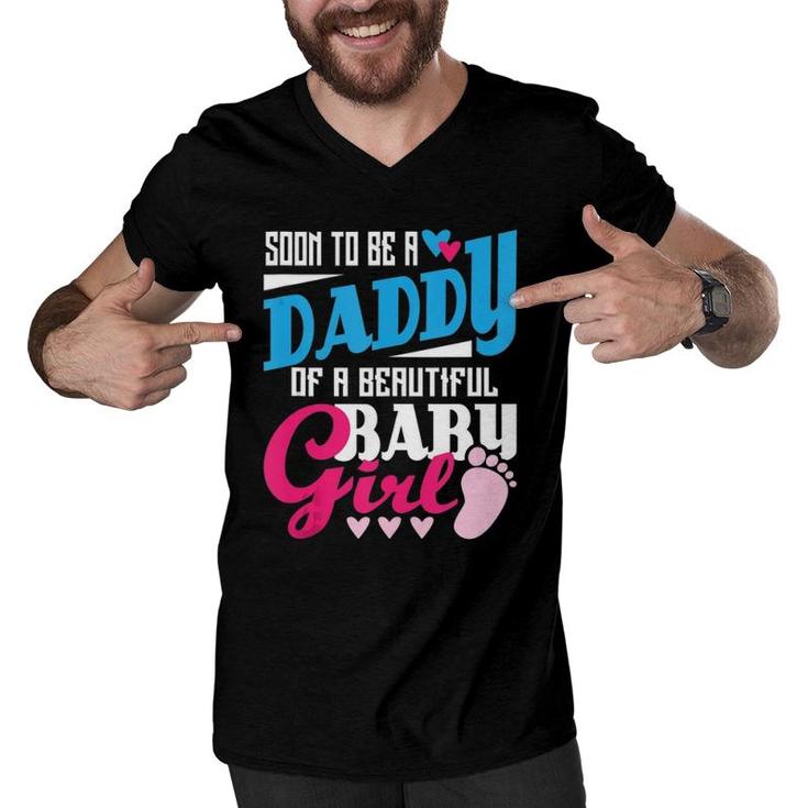 Mens Soon To Be A Daddy Of A Beautiful Baby Girl New Dad  Men V-Neck Tshirt