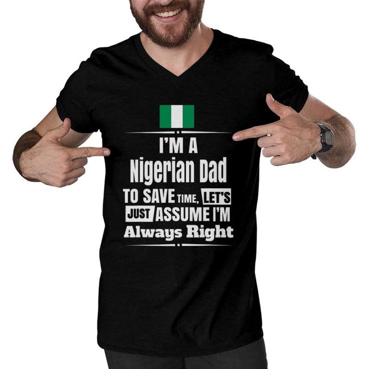 Mens Storecastle I'm A Nigerian Dad Funny Father's Men V-Neck Tshirt