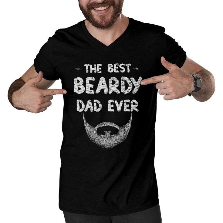 Mens The Best Beardy Dad Ever Funny Father's Day & Birthday Gift Men V-Neck Tshirt