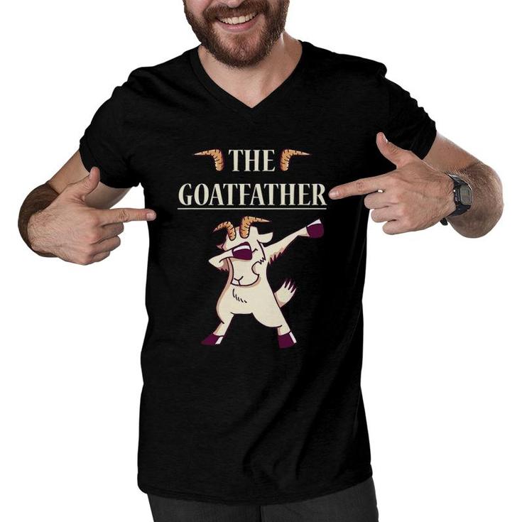 Mens The Goatfather Goat Father Men V-Neck Tshirt