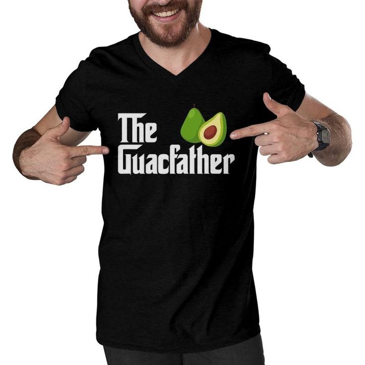 Mens The Guacfather Dad Daddy Avocado Guac Guacamole Men V-Neck Tshirt