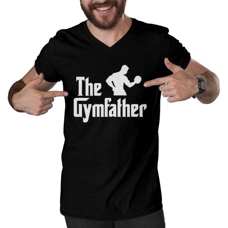 Mens The Gymfather Funny Weight Lifting Bodybuilding Workout Gym  Men V-Neck Tshirt