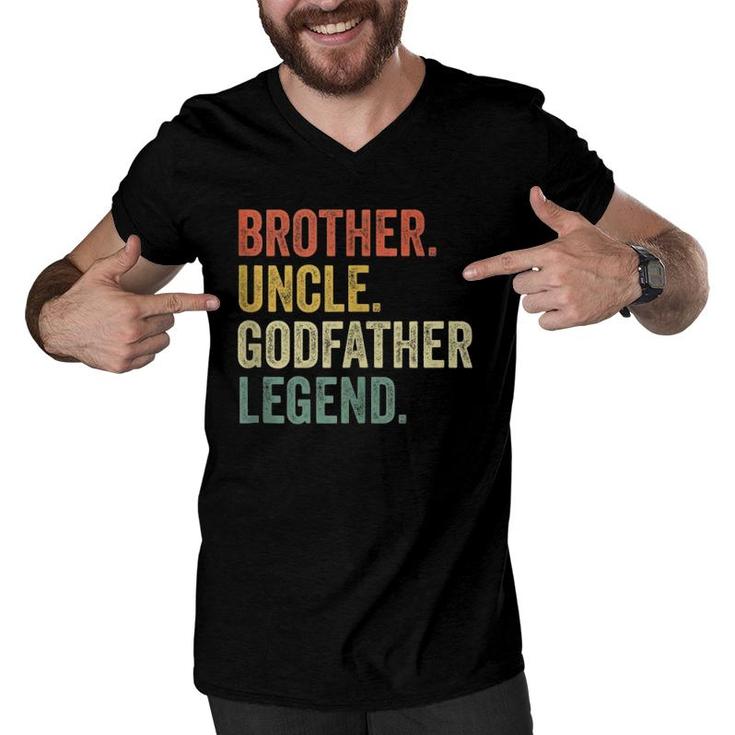 Mens Uncle Godfather Gifts From Godchild Nephew Niece Vintage  Men V-Neck Tshirt