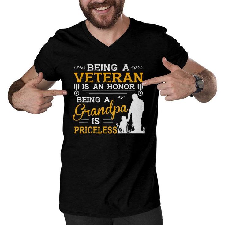 Mens Veteran Grandpa , Gift For Grandfather Men V-Neck Tshirt